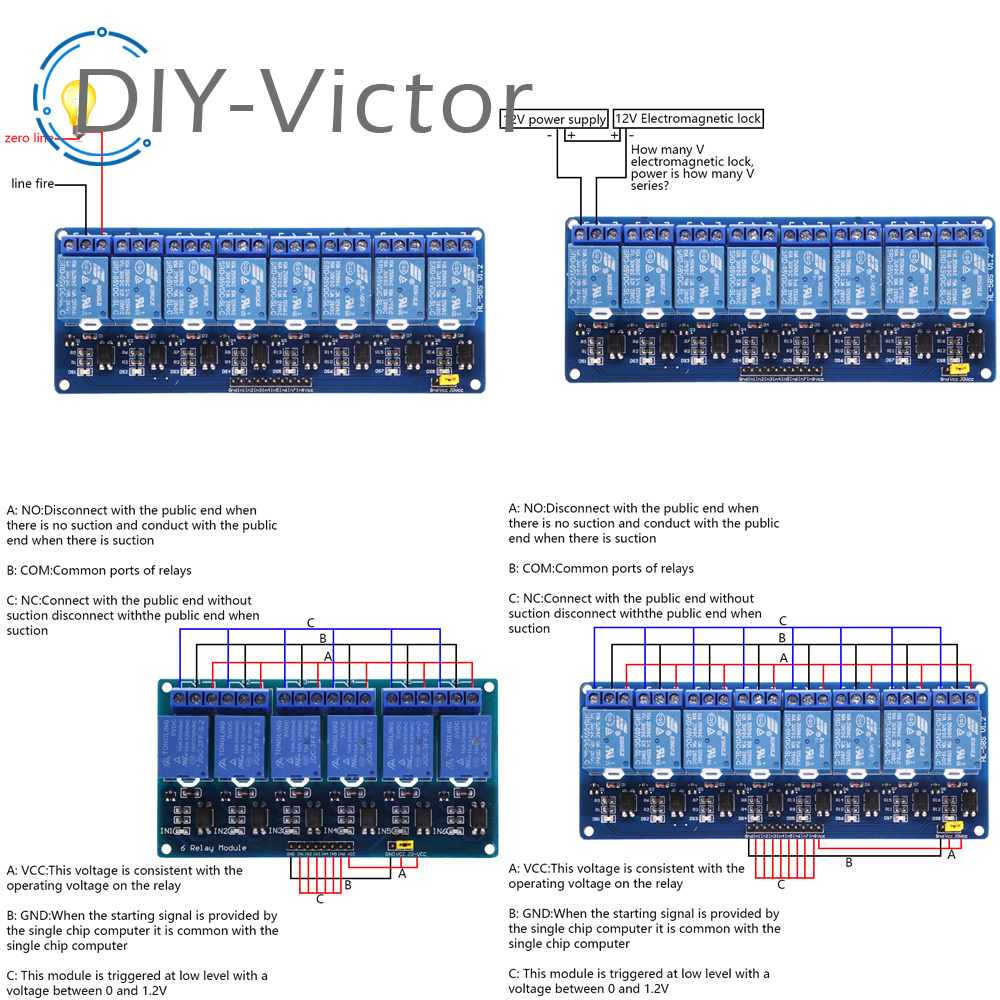 1 2 4 6 8 Channel DC 5V 12V Re - Relay 8 Channel Board recension och pris
