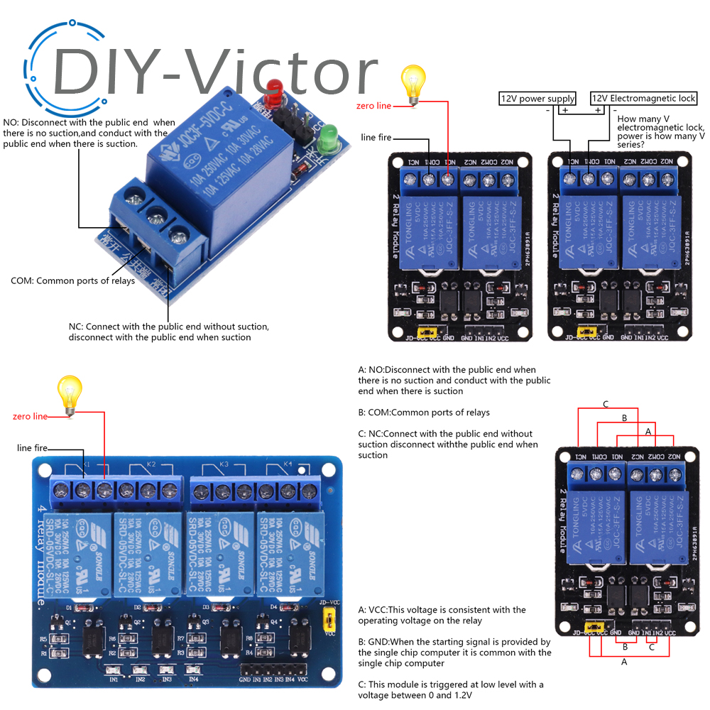 1 2 4 6 8 Channel DC 5V 12V Re - Relay 8 Channel Board recension och pris