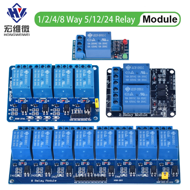 DC 5V 12V 24V 1 2 4 6 8 Channe - Relay 8 Channel Board recension och pris