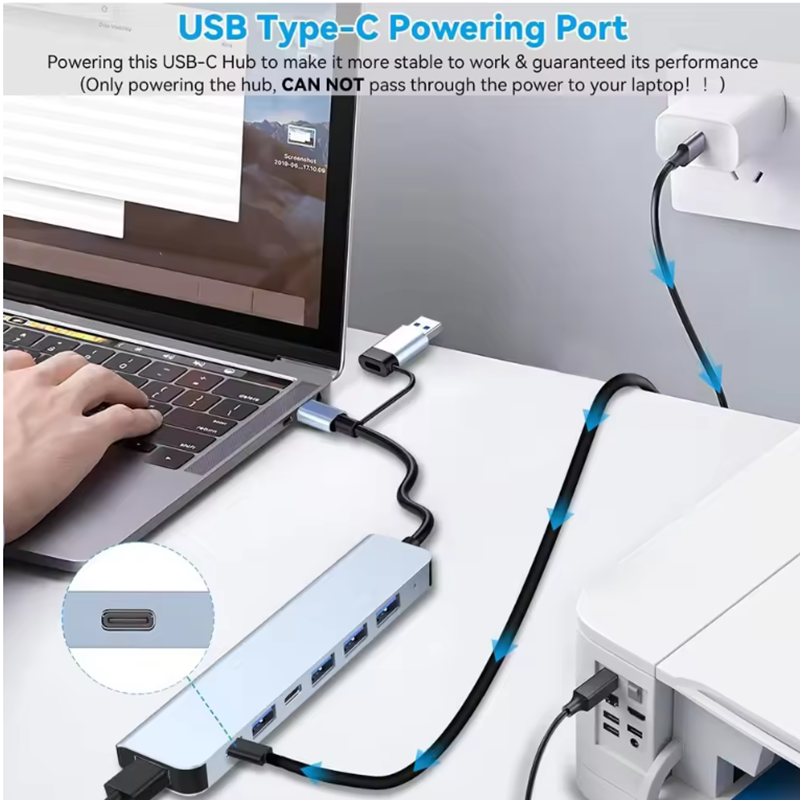 USB C Hub USB Splitter 8 in 1  - Home Assistant Sd recension och pris