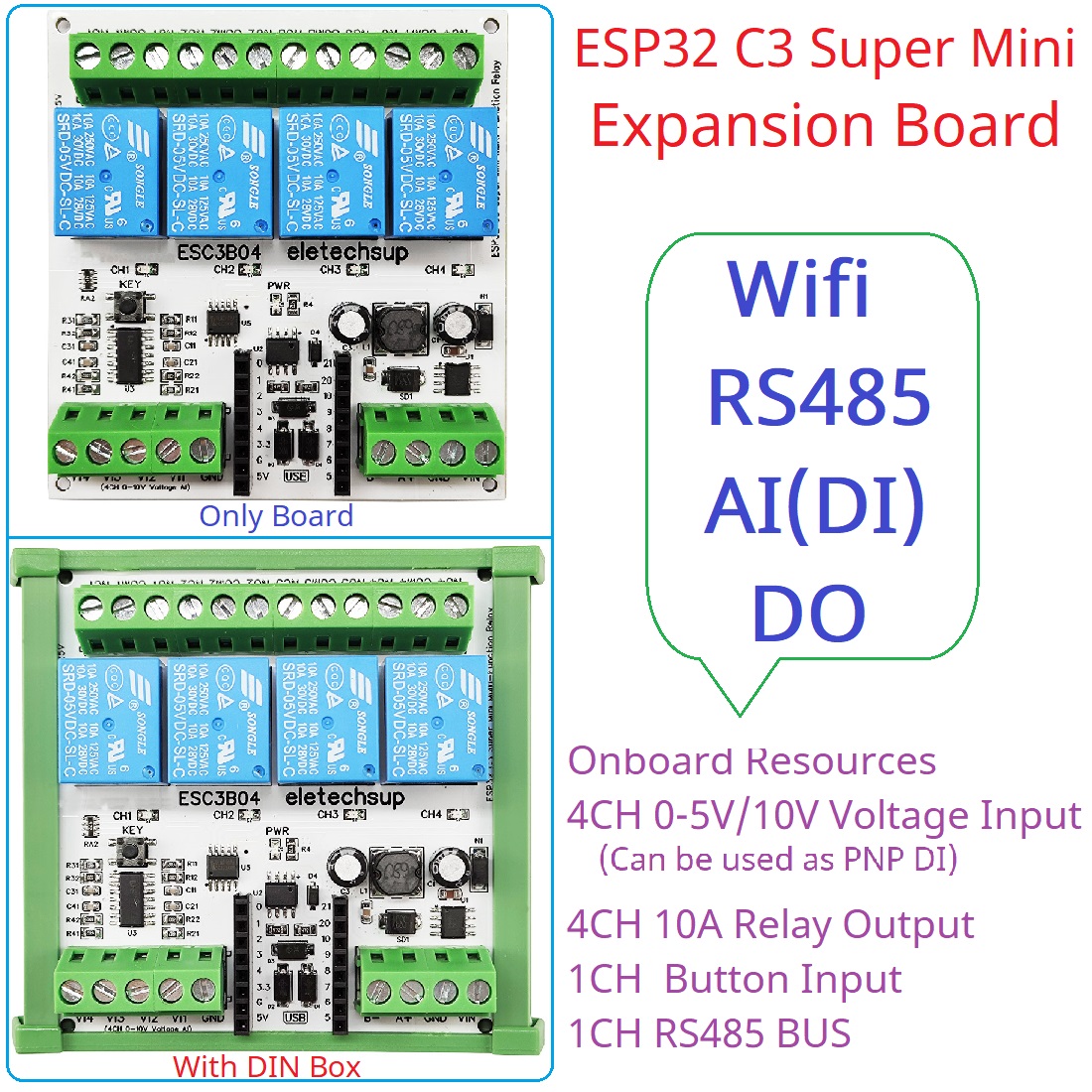 DC 9V 12V 24V 4AI-4DO 0-10V An - Home Automation Raspberry Pi recension och pris