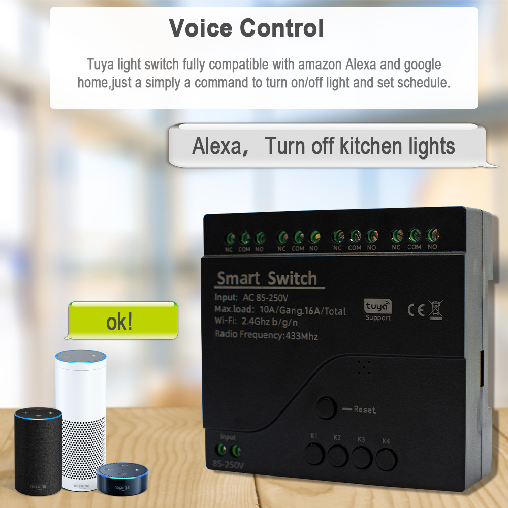 Tuya 4CH WiFi Smart Switch Rel - Home Automation System Diy recension och pris